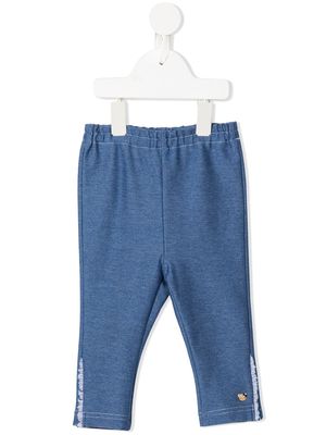 Familiar frayed-detail leggings - Blue