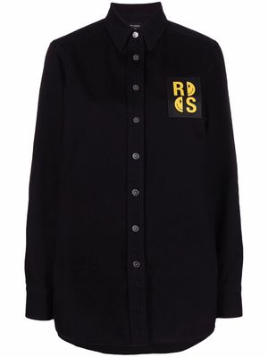 Raf Simons logo-patch cotton shirt - Black