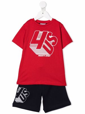 Cesare Paciotti 4Us Kids logo-print tracksuit set - Red