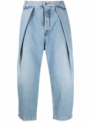 Balmain pleated barrel-leg jeans - Blue