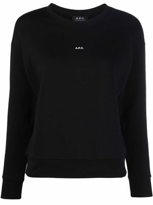 A.P.C. logo-print rib-trimmed sweatshirt - Black