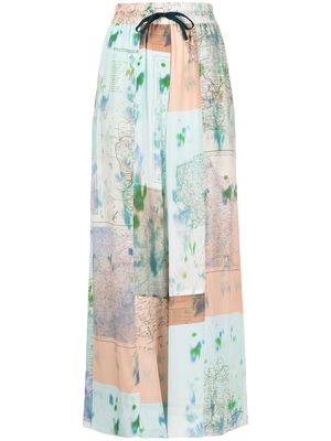 PAUL SMITH map print cropped trousers - Blue