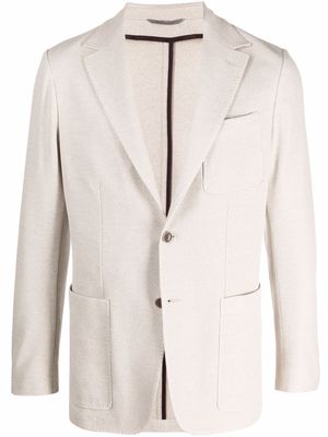 Canali single-breasted cotton blazer - Neutrals