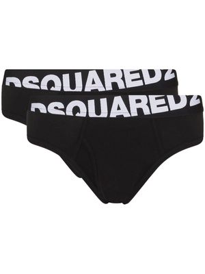 Dsquared2 logo-waistband pack of two briefs - Black