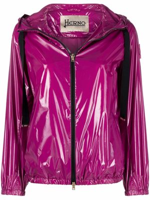 Herno zip-front hooded jacket - Pink