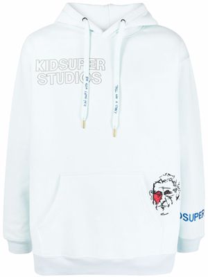 KidSuper embroidered-design drawstring hoodie - Blue