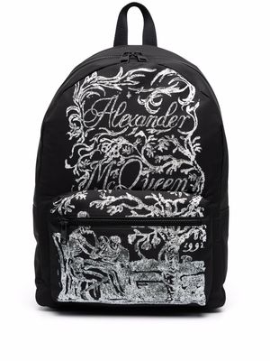 Alexander McQueen abstract-print backpack - Black