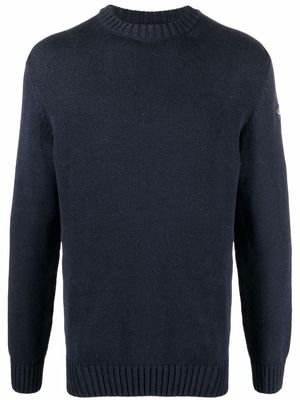 Paul & Shark logo-patch crew-neck sweater - Blue