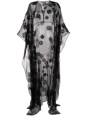 Gabriela Hearst sheer embroidered silk dress - Black