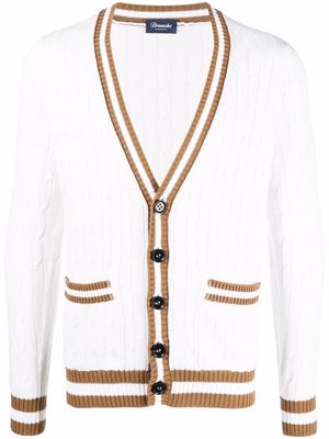 Drumohr cable knit cardigan - White