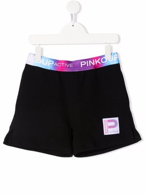 Pinko Kids logo-waist shorts - Black