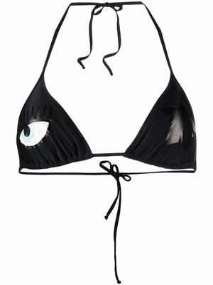 Chiara Ferragni logo-print bikini top - Black