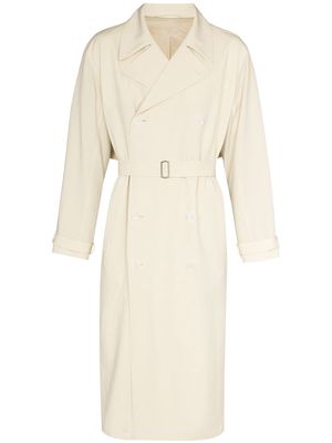 Lemaire belted wool trench coat - Neutrals