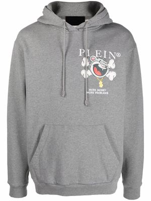 Philipp Plein More Money More Problems-print hoodie - Grey