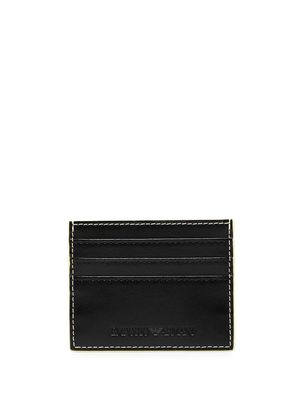 Emporio Armani logo-debossed leather wallet - Black