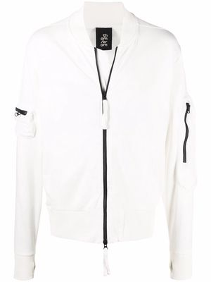 Thom Krom contrast-zip relaxed bomber jacket - White