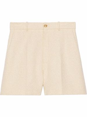 Gucci tweed tailored shorts - White