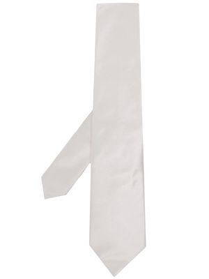 Emporio Armani pointed silk tie - White