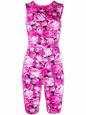 MSGM floral-print sleeveless playsuit - Pink