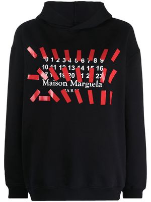 Maison Margiela logo-print hoodie - Black
