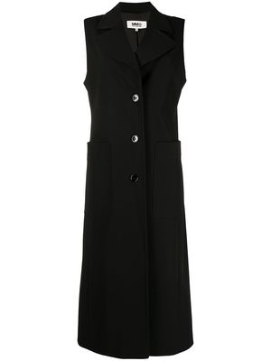 MM6 Maison Margiela sleeveless longline blazer jacket - Black