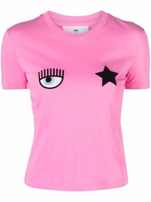 Chiara Ferragni embroidered-motif short-sleeve T-shirt - Pink