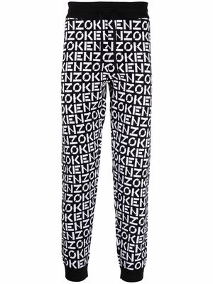 Kenzo intarsia-knit cotton-blend track trousers - Black