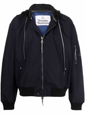 Vivienne Westwood multiple-pocket zip-up hooded jacket - Blue