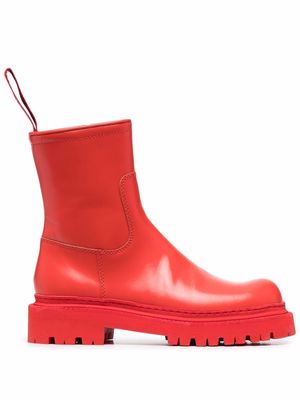 CamperLab Eki zipped leather boots - Red