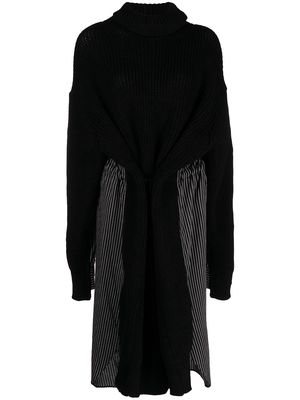 Yohji Yamamoto roll-neck panelled dress - Black