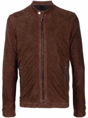 Tagliatore zip-up leather jacket - Brown