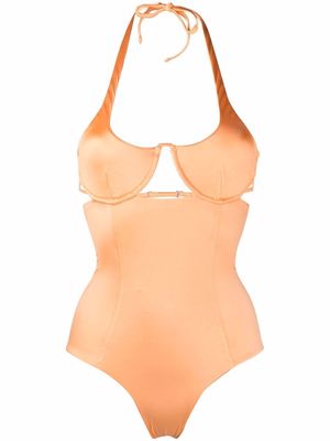Isa Boulder cut-out detail swimsuit - Orange