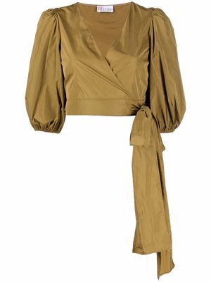 RED Valentino wrap cropped blouse - Green