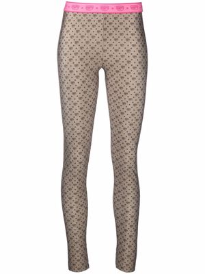 Chiara Ferragni Eye-motif metallic leggings - Neutrals