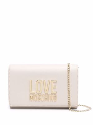 Love Moschino logo-lettering crossbody bag - Neutrals
