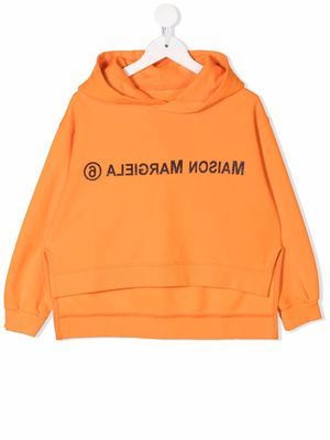 MM6 Maison Margiela Kids glitter logo-print hoodie - Orange