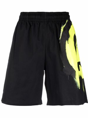 BARROW logo-print cotton track shorts - Black