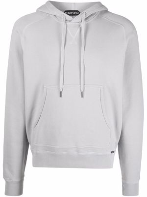 TOM FORD washed-effect raglan-sleeve hoodie - Grey