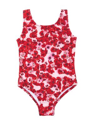 Natasha Zinko Kids poppy-print swimsuit - Red