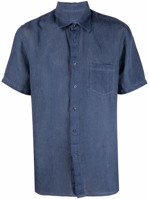 120% Lino chest patch-pocket shirt - Blue