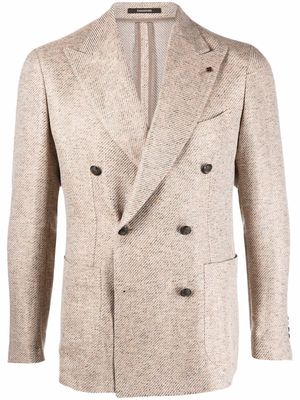 Tagliatore double-breasted woven jacket - Neutrals