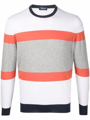 Drumohr striped cashmere-blend jumper - White