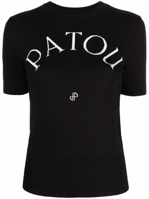 Patou intarsia-logo knitted top - Black