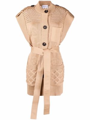 Salvatore Ferragamo Gancio S jacquard knitted waistcoat - Neutrals