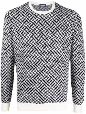 Drumohr geometric cotton-linen jumper - Black