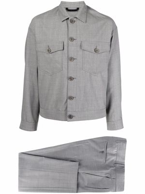 Giorgio Armani relaxed-fit virgin wool suit - Grey