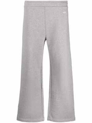 A.P.C. embroidered logo flared trackpants - Grey