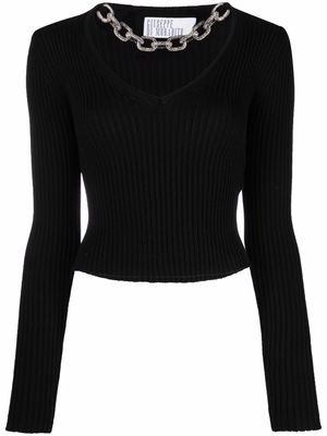 Giuseppe Di Morabito choker detail rib-knit jumper - Black