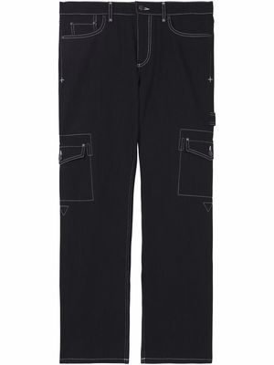 Burberry contrast-stitch straight-leg jeans - Black