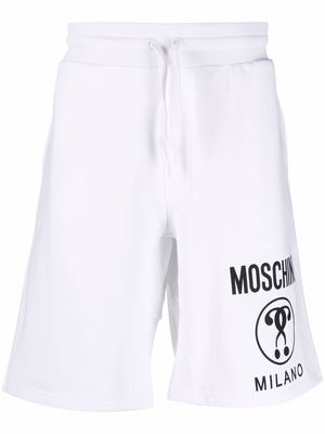 Moschino logo-print cotton track shorts - White